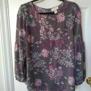 Loft Long Sleeve Floral Women Top Size S